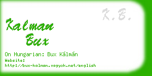 kalman bux business card
